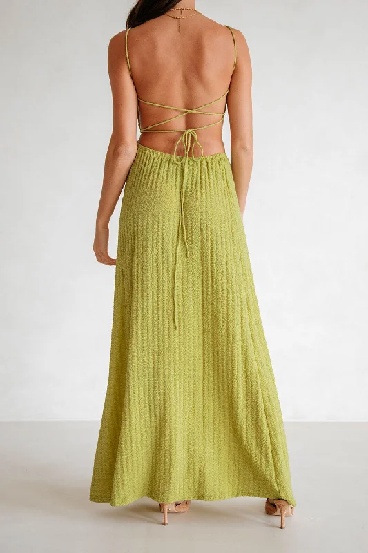 Backless Annalise Dress - Moss