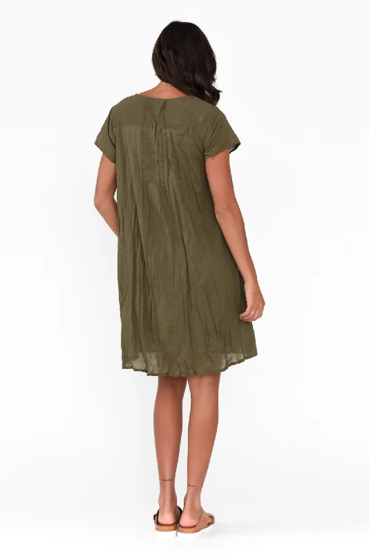 Bobbie Sage Crinkle Cotton Dress