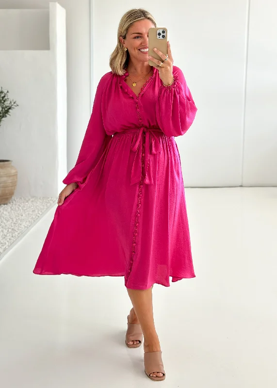 Follina Midi Dress - Magenta