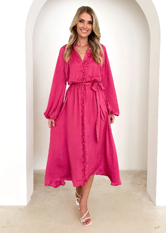 Follina Midi Dress - Magenta