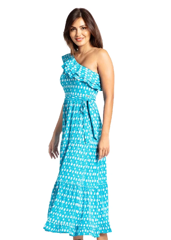 Palm Valley One Shoulder Maxi Dress