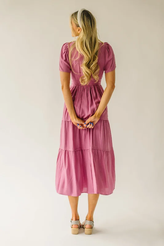 The Radford Embroidered Maxi Dress in Mauve