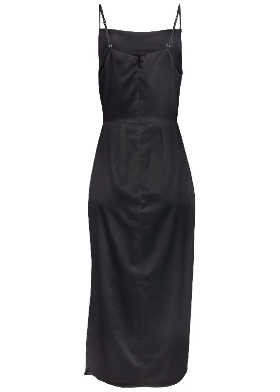 Cowl neck slip dress - Black