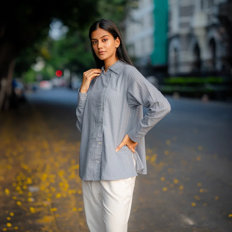 Cotton Shirt for Women | Grey | Button Down