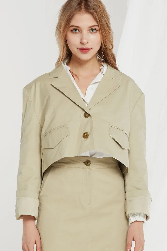 Nelly Notch Lapel Crop Jacket