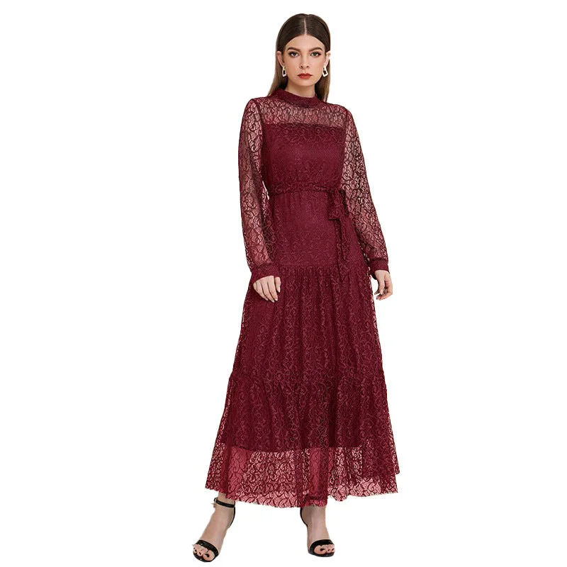 NiDELL YQ-21724 Amazon EBay European and American Women's Clothing . New Fashion Casual Elegant Lace Dress