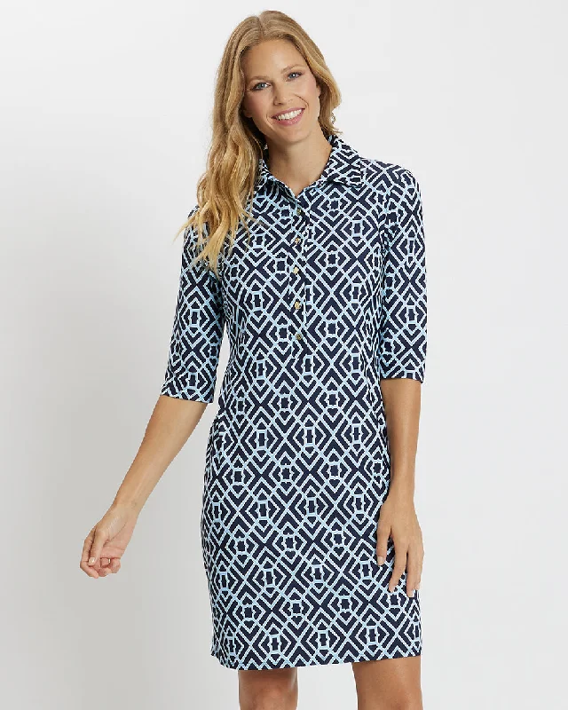 XS / Garden Lattice Navy / Long