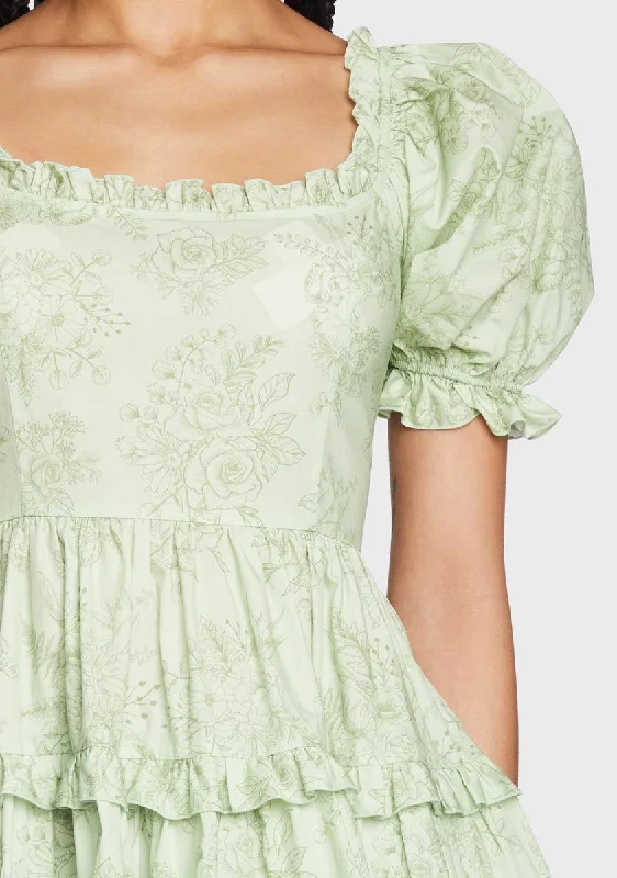 Wink For Me Babydoll Dress - Green