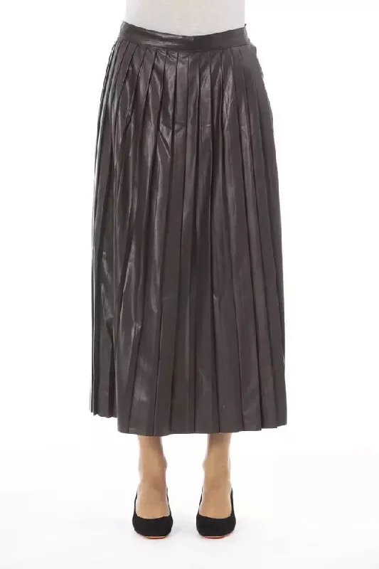 Alpha Studio Pleated Finesse Faux Leather Women's Skirt