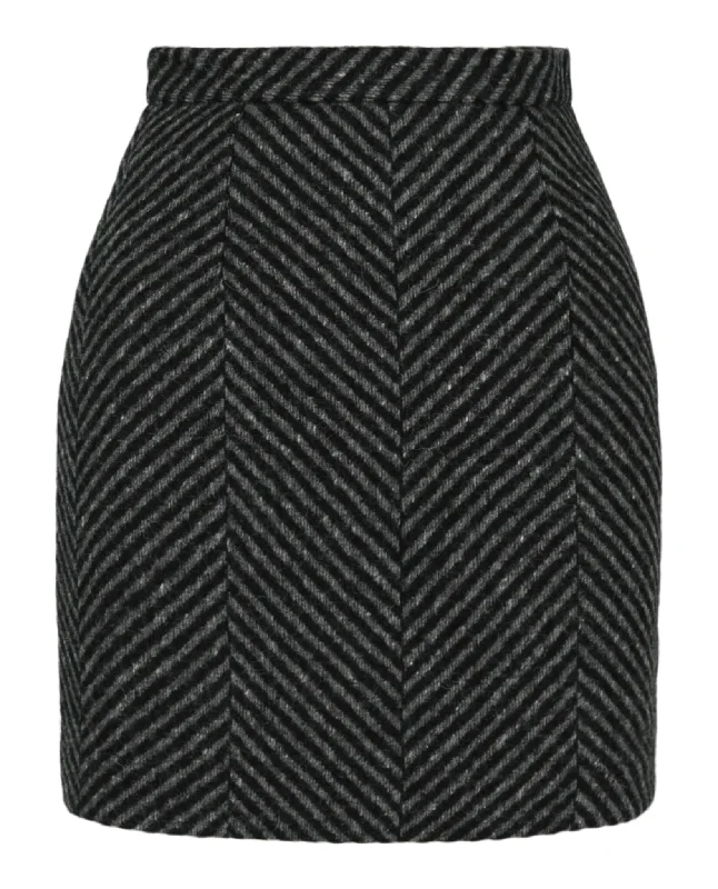 Chevron Tailored Mini Skirt