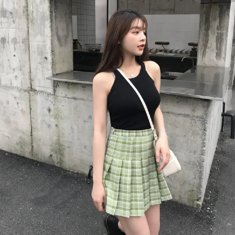 KittenAlarm - Cute Colors Plaid Short Skirts