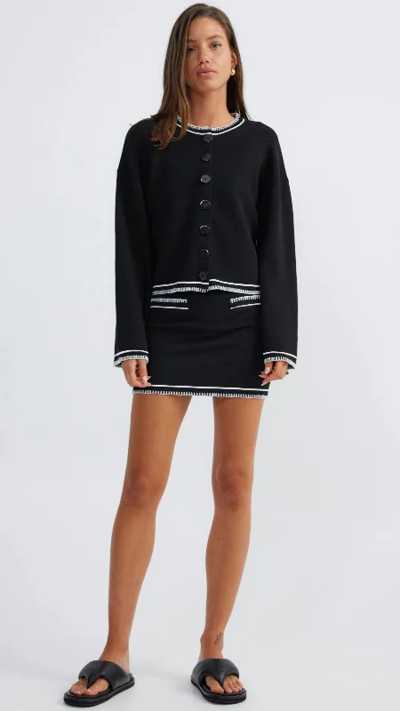 Daphne Cardigan - Black / White