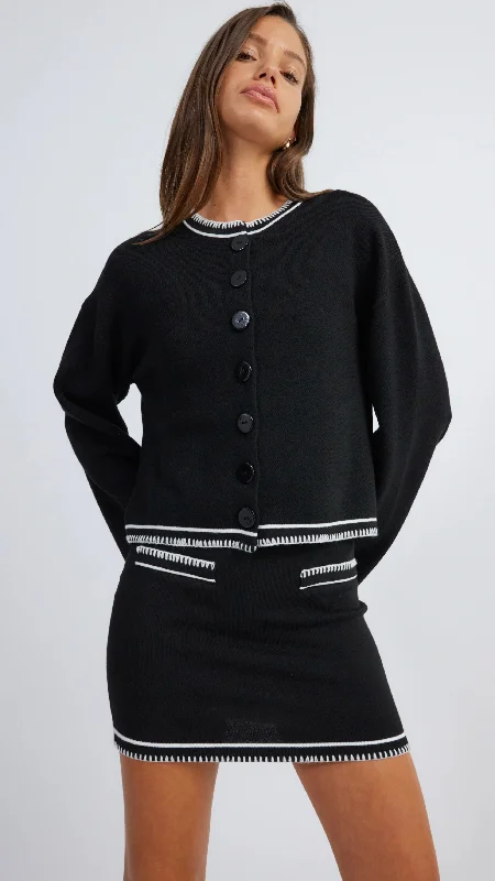 Daphne Cardigan - Black / White