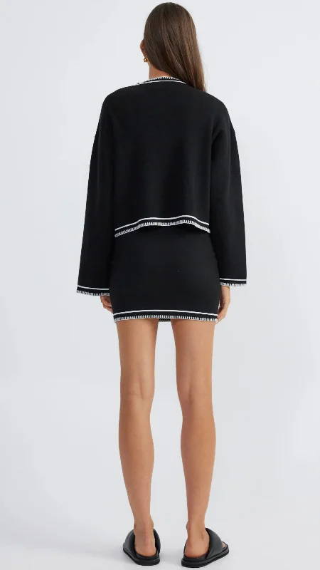 Daphne Cardigan - Black / White