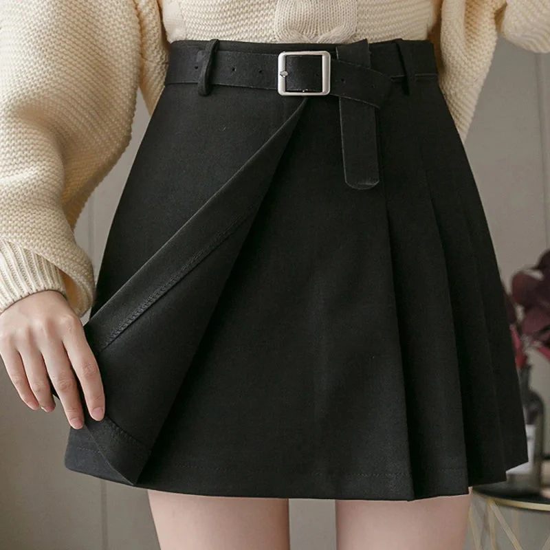 KittenAlarm - Elegant Belt Sashes A-Line Mini Skirt