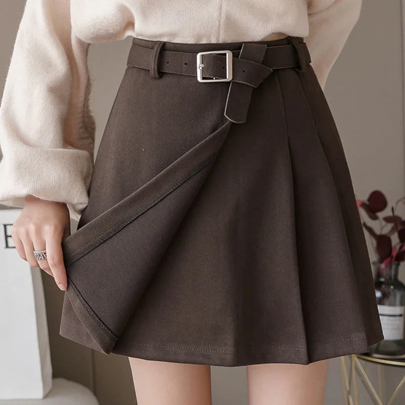 KittenAlarm - Elegant Belt Sashes A-Line Mini Skirt