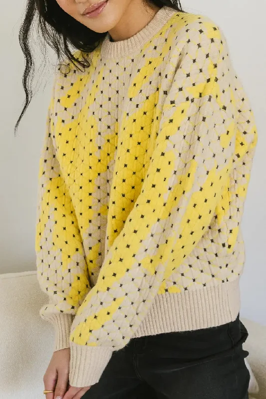 Felicity Abstract Sweater in Yellow