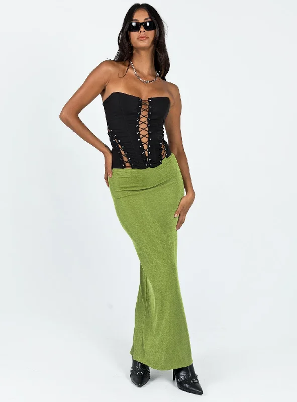 Harriette Maxi Skirt Green