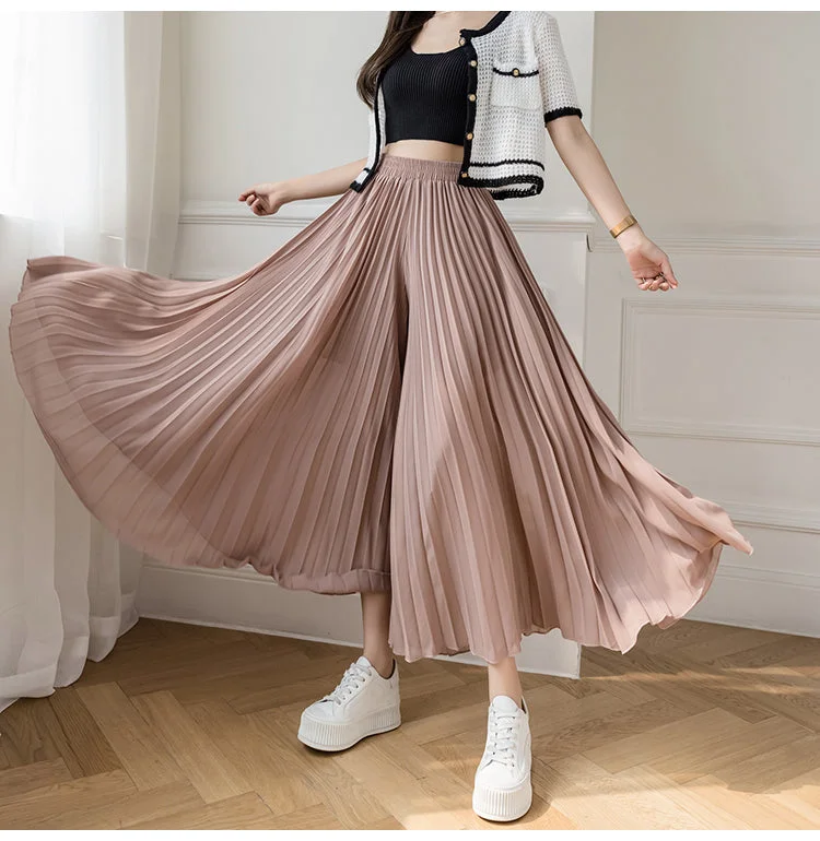 KittenAlarm - High Waist Loose Thin Pleated Skirts