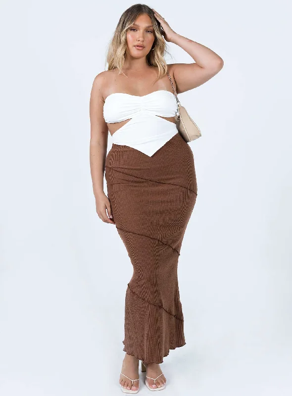 Oscar Maxi Skirt Brown