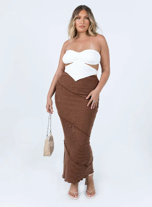 Oscar Maxi Skirt Brown