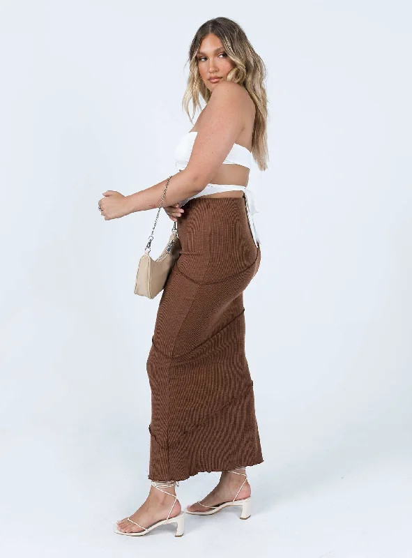 Oscar Maxi Skirt Brown