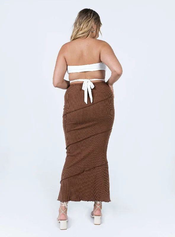 Oscar Maxi Skirt Brown