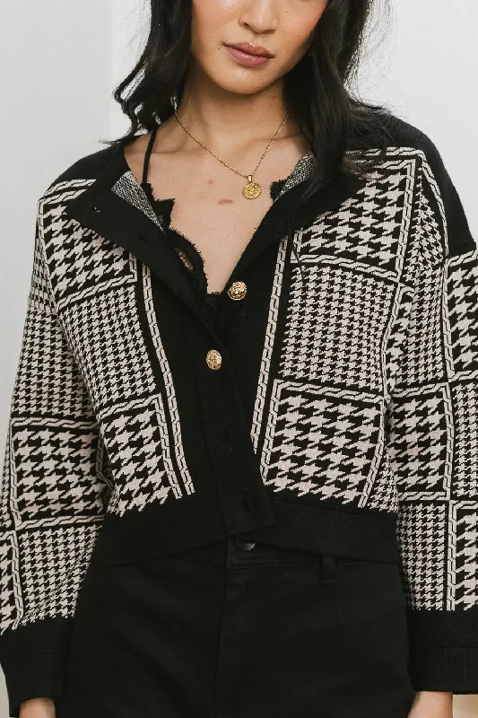 Piper Houndstooth Cardigan - FINAL SALE