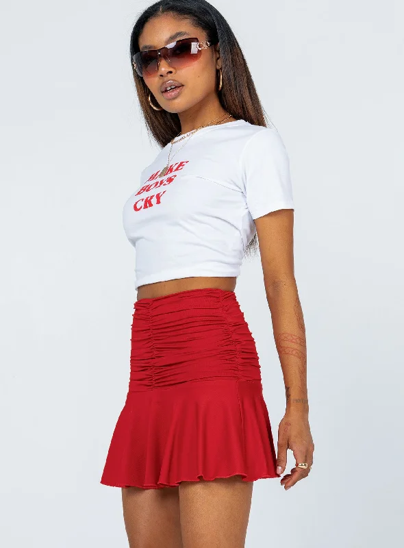 Wilcox Mini Skirt Red