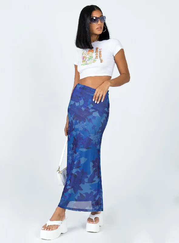 Starry Midi Skirt Blue