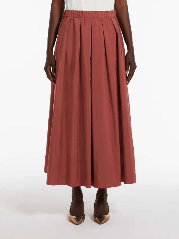 Weekend Egidio Taffeta Skirt In Rust