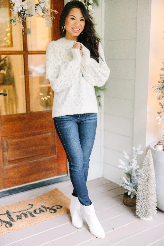 Doing What You Love Cream White Sweater