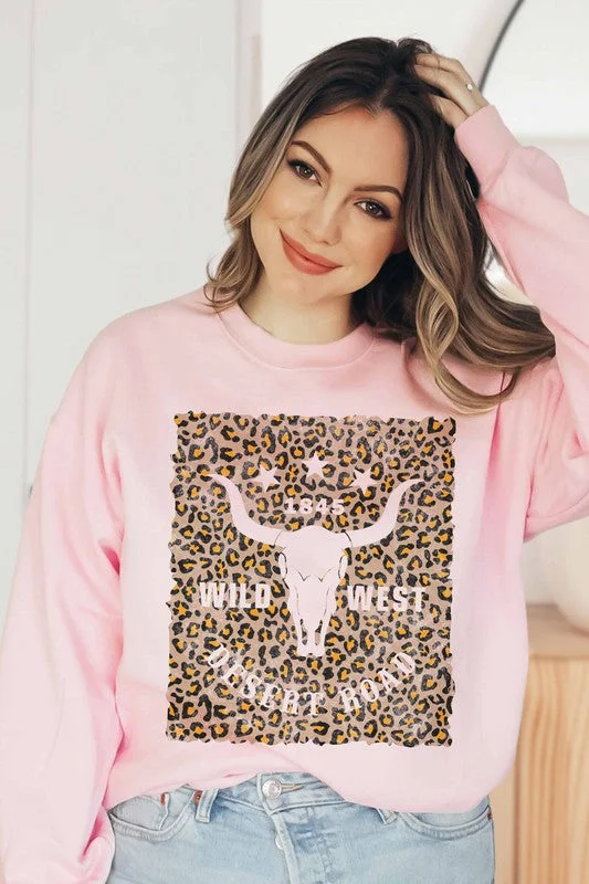 WILD WEST DESERT ROAD LEOPARD GRAPHIC SWEATSHIRT