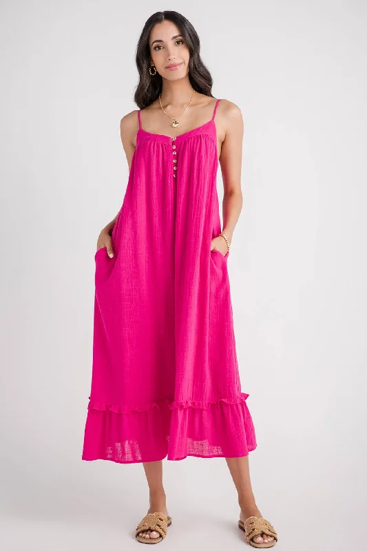 Eesome Button Front Maxi Dress