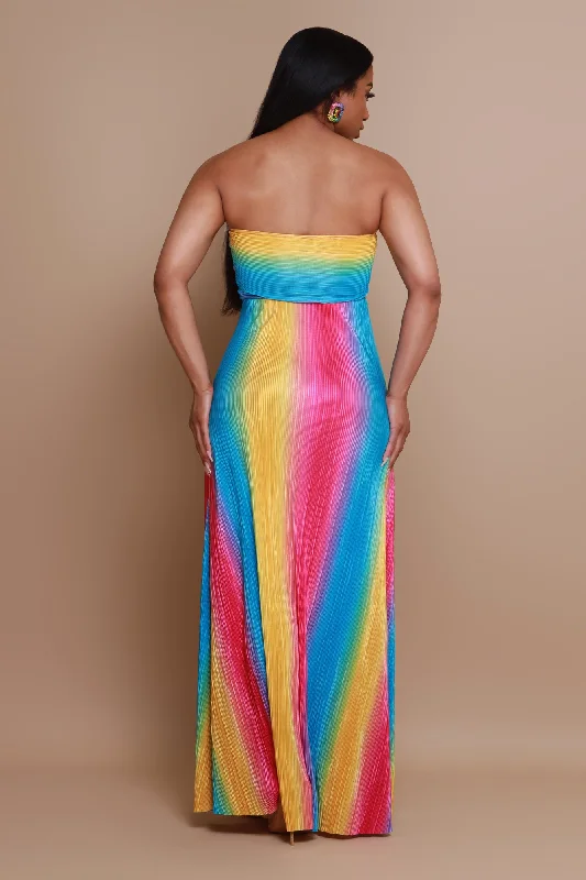 Express It Halter Maxi Dress - Rainbow