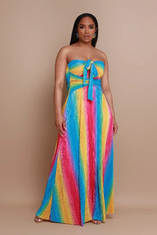 Express It Halter Maxi Dress - Rainbow