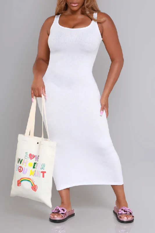 The Beater Sleeveless Maxi Dress - White