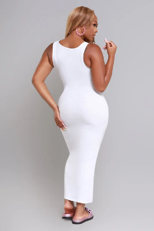 The Beater Sleeveless Maxi Dress - White