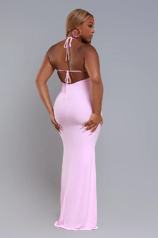 Out Of My Hands Open Back Maxi Dress - Pink