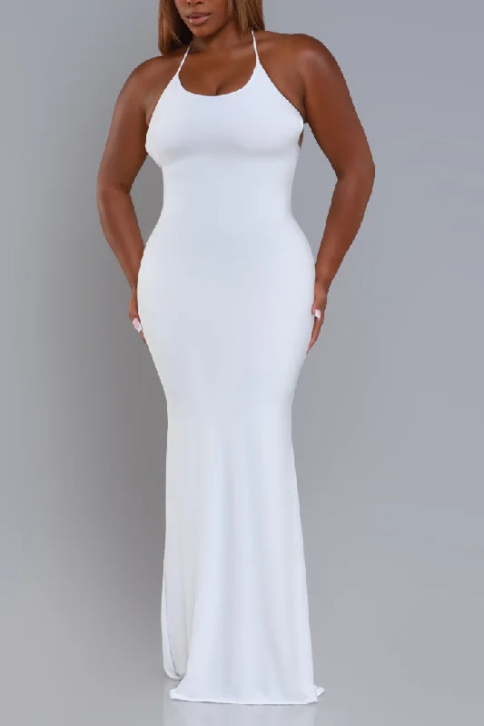 Out Of My Hands Open Back Maxi Dress - White