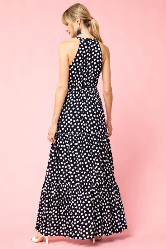 Polka Dot Tiered Maxi Dress