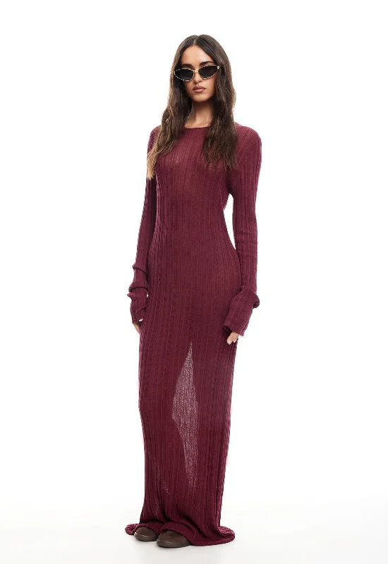 PROPHECY MAXI DRESS - BURGUNDY