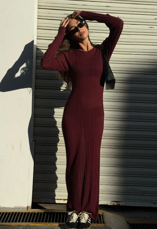 PROPHECY MAXI DRESS - BURGUNDY