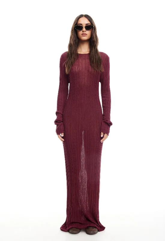 PROPHECY MAXI DRESS - BURGUNDY