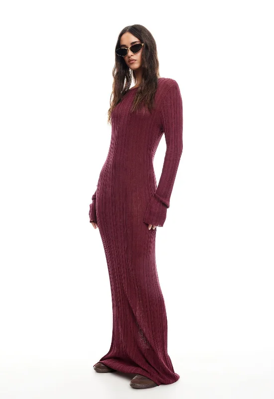 PROPHECY MAXI DRESS - BURGUNDY