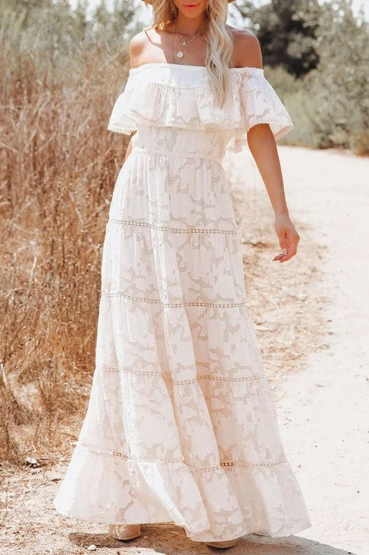 Ruffled Lace Maxi Dress