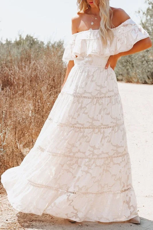 Ruffled Lace Maxi Dress