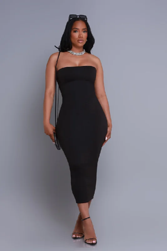 Second Skin Sculpting Strapless Maxi Dress - Black