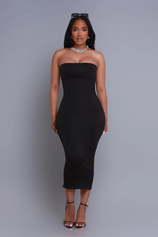 Second Skin Sculpting Strapless Maxi Dress - Black