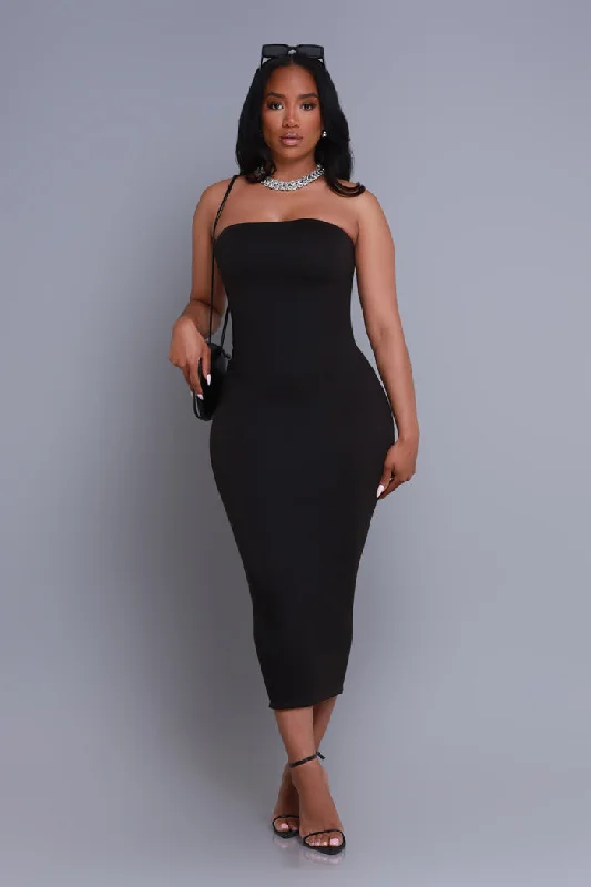 Second Skin Sculpting Strapless Maxi Dress - Black